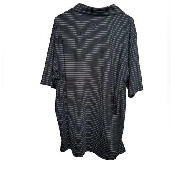 Footjoy Golf Polo Shirt Navy Stripe Mens Sz L - Picture 2 of 5